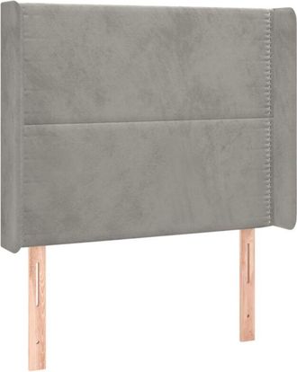 vidaXL Cabecero con led de terciopelo gris claro 93x16x118/128 cm Vidaxl
