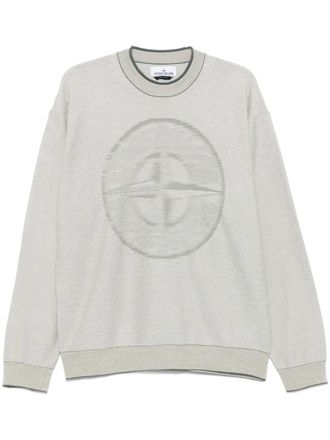 Stone Island Compass-motif sweater - men - Cotton - M - Neutrals