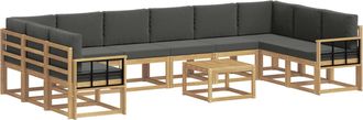vidaXL Conjunto De Sof&aacute;s De Exterior 11 Uds. Blanco Y Antracita Vidaxl