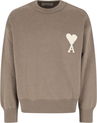 Ami Beige Ami De Coeur Cotton Sweater