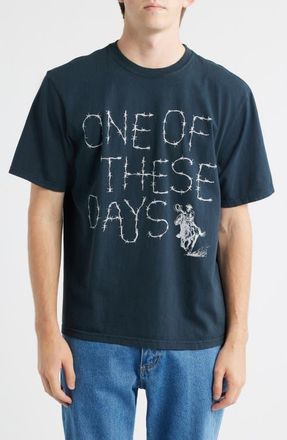 One Of These Days Barbed Graphic T-Shirt in Hard Washed Black at Nordstrom, Size Xx-Large