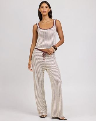 Onia Crochet Knit Drawstring Pant in Egret/cacao at Nordstrom, Size X-Small