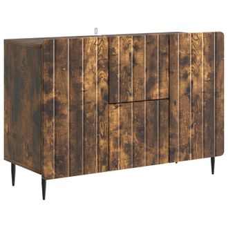 vidaXL Aparador Roble Ahumado 89 X 34,5 X 62 Cm Madera De Ingenier&iacute;a Vidaxl