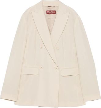 Max Mara Giacca Lunga - Dames - Blazers - Beige - L - Jassen