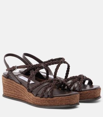 Jimmy Choo London Nyra braided suede espadrille wedges