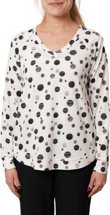 Cyrus V-Neck Raglan Sweater in Bone/Black at Nordstrom Rack, Size X-Large