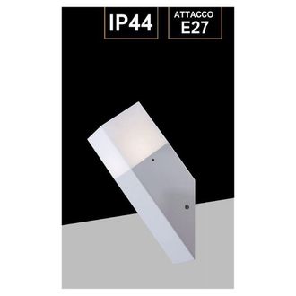 Trade Shop Trade Shop Traesio - Trade Shop - Applique A Muro Obliquo Esterno Attacco E27 In Alluminio Lampada Parete Ip44 B250 - Blanco