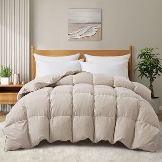 Puredown 600 Fill Power Extra Warmth Heavy Weight White Down Winter Comforter