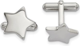 Diamond2Deal Stainless Steel Polished Star Cufflinks