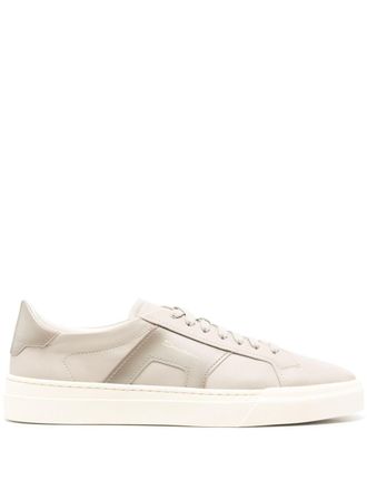 Santoni panelled leather sneakers - Grey