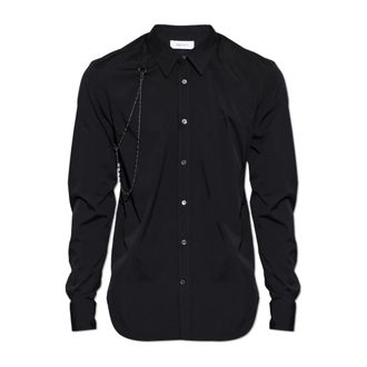 Alexander McQueen Alexander McQueen, Formal Shirts, male, Black, Size: 2XL Chain Harness Shirt
