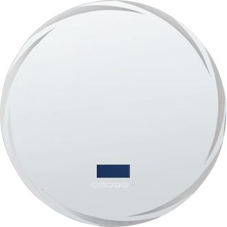 Beliani Beliani - Espejo de baño led moderno redondo con altavoz Bluetooth 60 x 60 cm plateado Tanay