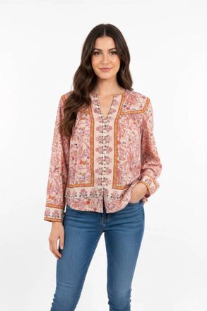 Cleobella Vivien Long Sleeve Top In Pink