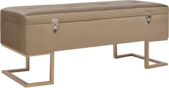vidaXL Banco Con Compartimento 105 Cm Beige De Terciopelo Vidaxl