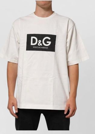 Dolce & Gabbana logo print cotton crew neck t-shirt