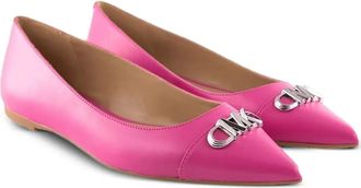 Michael Michael Kors Cipele logo-plaque pointed-toe pumps - women - Bovine Leather/Leather/Leather - 6 - Pink