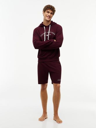 Tommy Hilfiger Mens Hilfiger Logo Pique Sleep Short - Burgundy - XL