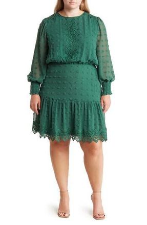 By Design Rina Lace Long Sleeve Dress in Emerald at Nordstrom Rack, Size 1X