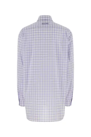 Moschino Womens Embroidered Poplin Oversize Shirt Fantasiaviola Exterior: Cotton Camicie