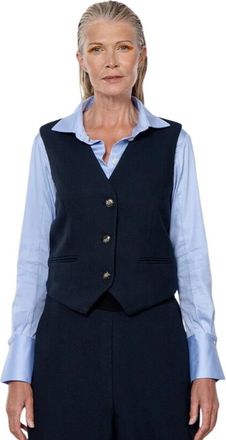 Chie Mihara Vest - Dames - Bodywarmers - Blauw - M - Leer - Jassen