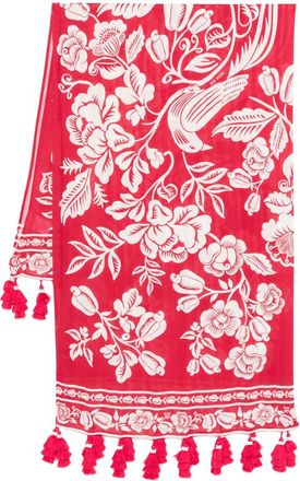 Farm Rio Bird Floral-print Beach Cover-up