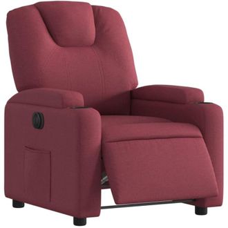 vidaXL Sill&oacute;n Reclinable El&eacute;ctrico Tela Rojo Tinto Vidaxl