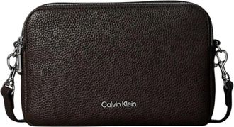 Calvin Klein Tassen, Dames, Bruin, ONE Size, Webbing 2X Strap Camera Bag