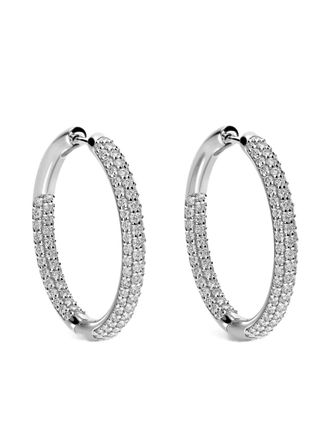 Leo Pizzo 18K white gold hoop diamond earrings - Silver