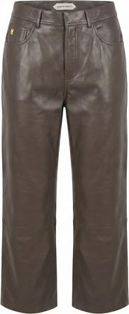Alberta Ferretti Leather Cropped Pants