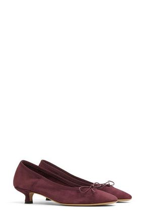 Mansur Gavriel Ballerina Kitten Heel Pump in Plum at Nordstrom, Size 10.5Us