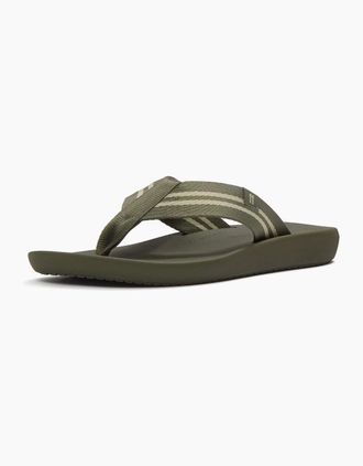 FitFlop Mens Fitflop iQushion Polyester Mens Deep Olive/Sage Green Flip Flops - Size: 10