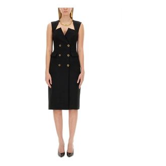 Moschino Midi Dresses, female, Black, Size: M Crepe Stretch Dress