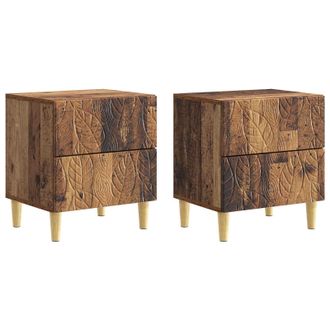vidaXL Mesita De Noche 2 Pcs Madera Envejecida 43 X 34,5 X 48 Cm Vidaxl