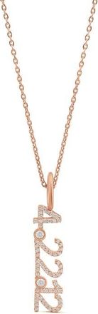 SHYMI Pav&eacute; Cubic Zirconia Date Pendant Necklace in Rose at Nordstrom