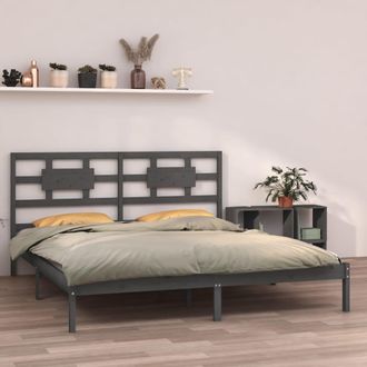 vidaXL Vidaxl - Estructura De Cama De Madera Maciza De Pino Gris 200x200 Cm