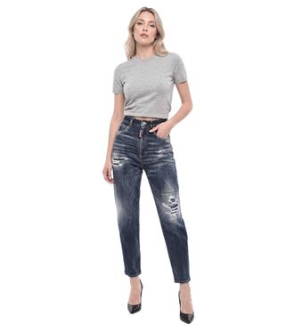 Dsquared2 Blue Tapered High Rise Jeans