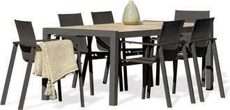 DCB Garden Venise - Conjunto De Comedor De Jard&iacute;n 6 Plazas Con Tablero Cer&aacute;mica Dcb Garden