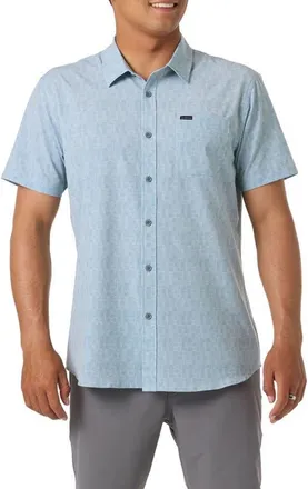 O'Neill TRVLR Performance Short Sleeve Button-Up Shirt in Lead at Nordstrom, Size Xx-Large