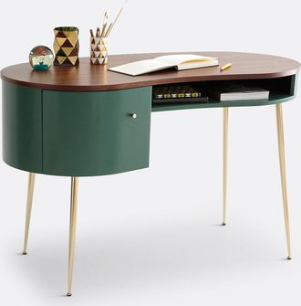 La Redoute Interieurs vintage bureau met laagje notelaar, Topim