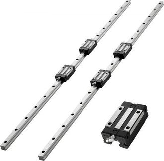 OEM Kit De Riel De Gu&iacute;a Lineal Hgr20 2 Rieles 1000 Mm, Eje Lineal Con 4 Bloques Deslizantes Con Rodamientos, Antioxidante Y De Alta Precisi&oacute;n, Para Bricol