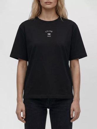 Celine ribbed crew neck cotton jersey short-sleeve t-shirt