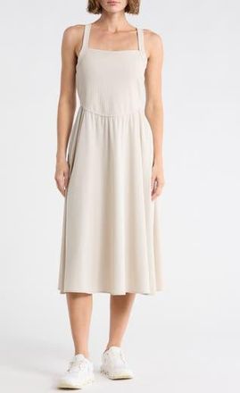 Zella Rib Hybrid Midi Dress in Grey Moonbeam at Nordstrom Rack, Size X-Large