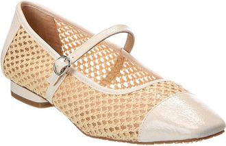 Donald J Pliner Ditzy Raffia & Patent Flat