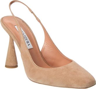Aquazzura Amore 95 Suede Slingback Pump