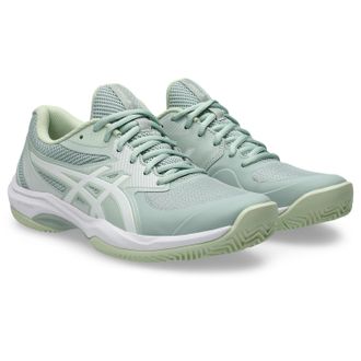 Asics Tennisschuh ASICS GAME FF CLAY, Gr. 39,5, weiss (lichen rock, wei&szlig;), Synthetik, Schuhe Tennisschuh, Sandplatzschuhe f&uuml;r Aschepl&auml;tze