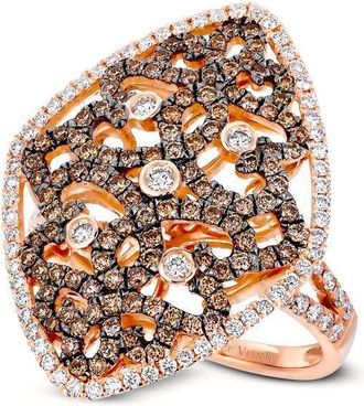 Le Vian Ladies Chocolate Lace Rings set in 14K Strawberry Gold