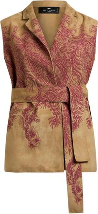 Etro paisley-print suede waistcoat - women - Lamb Skin - 40 - Neutrals