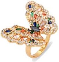 Eye Candy Los Angeles Ziva Butterfly Cubic Zirconia Ring in Gold at Nordstrom Rack