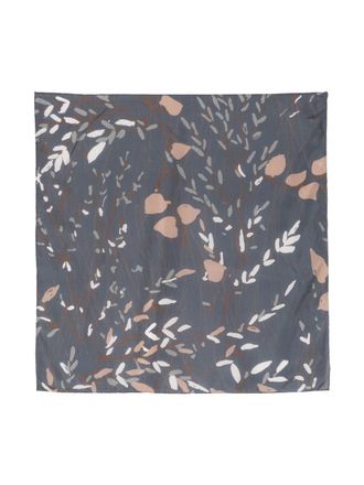 Brunello Cucinelli Ramage-print silk scarf - women - Silk - One Size - Blue