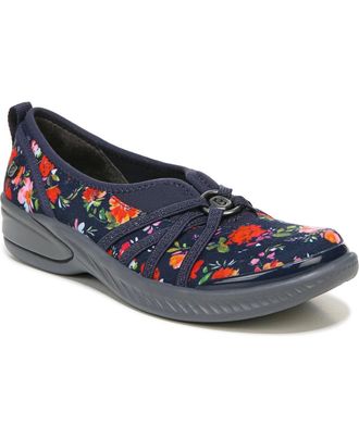 Life Stride Womens Bzees For LifeStride Niche Navy Floral Slip-On Casual Shoes HTAT146